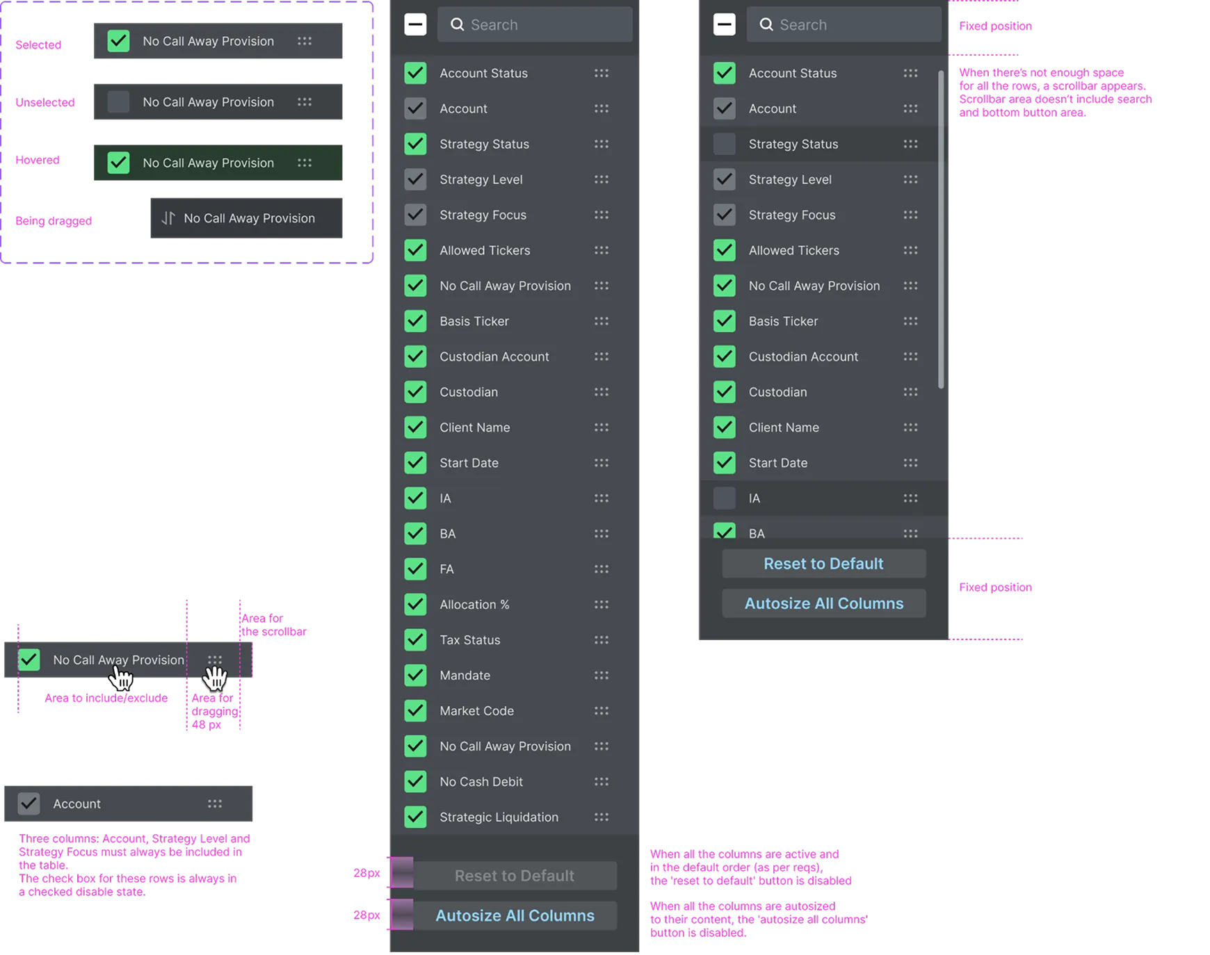 Screenshot of the Strategy page of the Asset management app after redesign